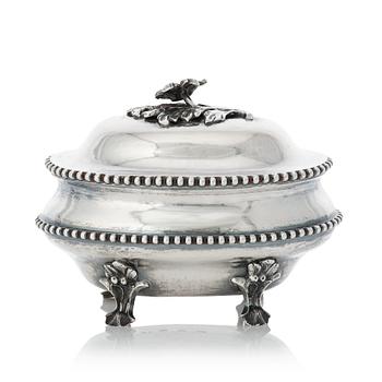 180. A Swedish Rococo silver sugar casket, mark of Anders Schotte, Uddevalla 1787.