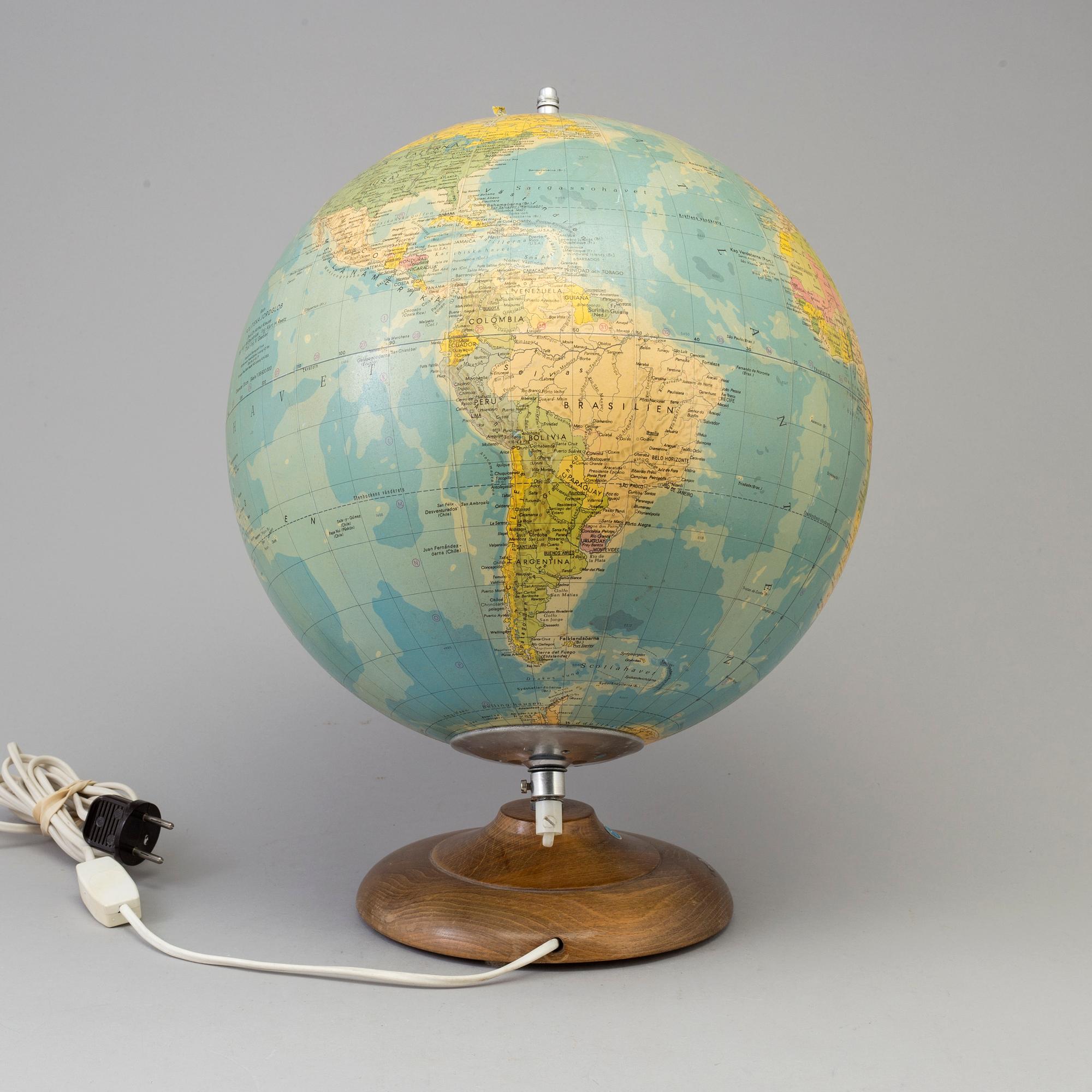 JORDGLOB, Räth Politiska Jordglob, Professor Dr Arthur Krause, 1900-talets mitt.