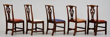 STOLAR, 5 st, Chippendale, England, 1700-tal.
