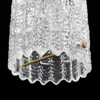 TAKLAMPA, glas och mässing, Carl Fagerlund, Orrefors.