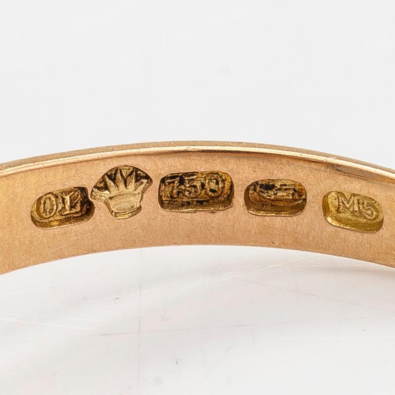 Ring, 18K guld med en akvamarin, Oskar Lindroos, Helsingfors 1917.