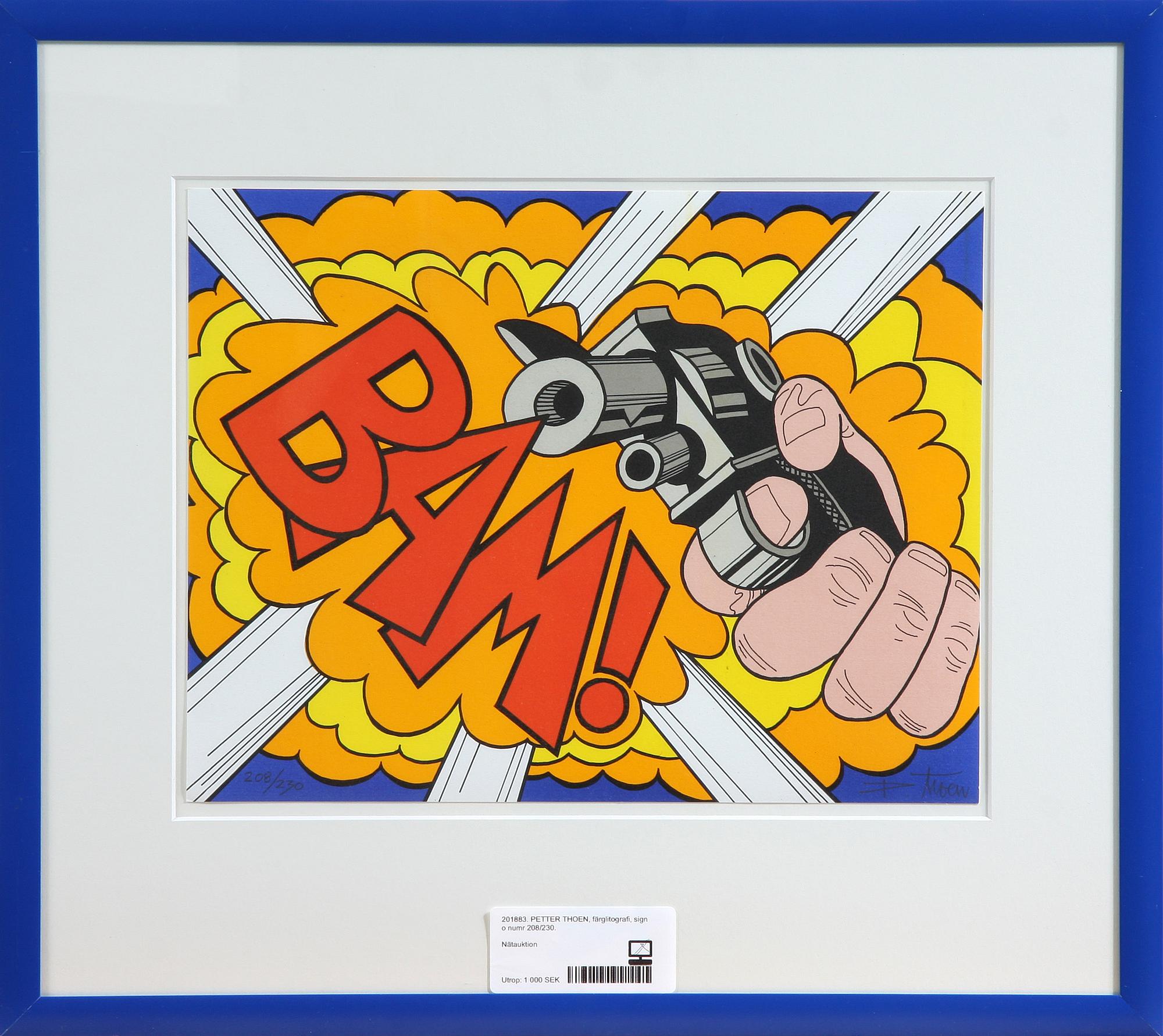 PETTER THOEN, färglitografi, sign o numr 208/230.