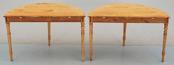 MÅNBORD, 2 delar, senempire, omkring 1800-talets mitt.