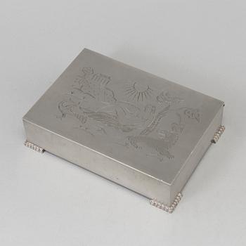 Nils Fougstedt, atributed to, a pewter box, Svenskt Tenn, Stockholm 1935.