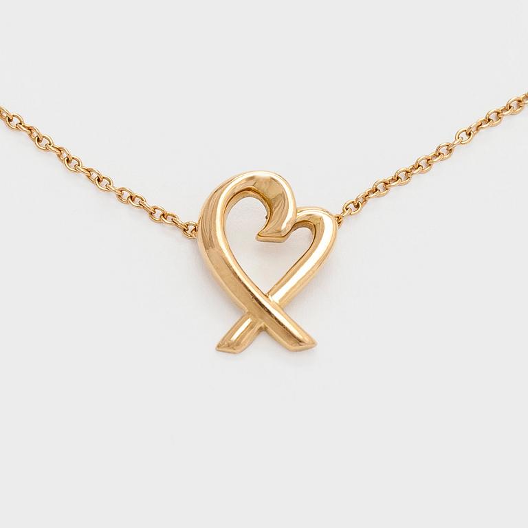 Tiffany & Co, Paloma Picasso, an 18K gold 'Loving Heart' necklace.