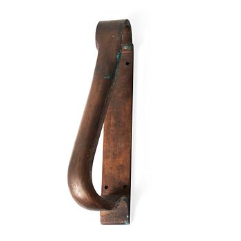 72. An Alvar Aalto patinated bronze handle, Valaistustyö, Artek Finland.