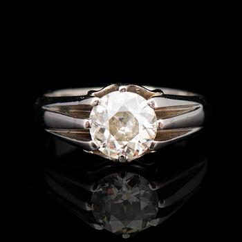 A RING, old cut diamond, 18K white gold.