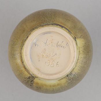 A set five stoneware vases and two bowls, including Tomas Anagrius and Atte Holm, Höganäs.