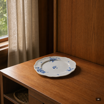 A Swedish faience plate, Marieberg, 1760's.