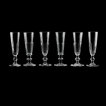 CHAMPAGNESTRUTAR, 6 st snarlika, glas, 1800-talets andra hälft.