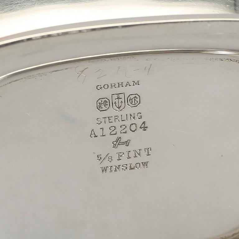 KAFFESERVIS, 3 delar, sterlingsilver, Gorham, Providence, Rhode Island, USA, 1927. Vikt ca 1350g.