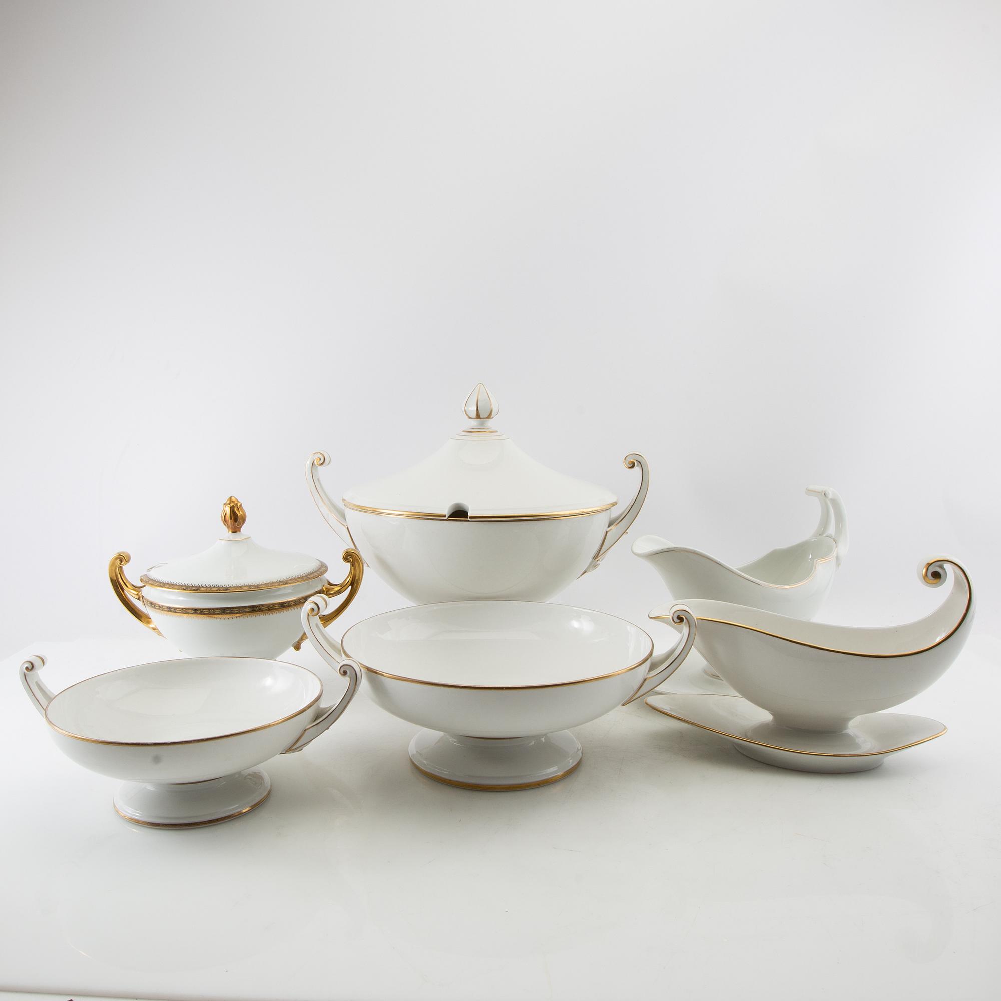 Service pieces 6 pcs Empire style including Rörstrand early 20th century porcelain.