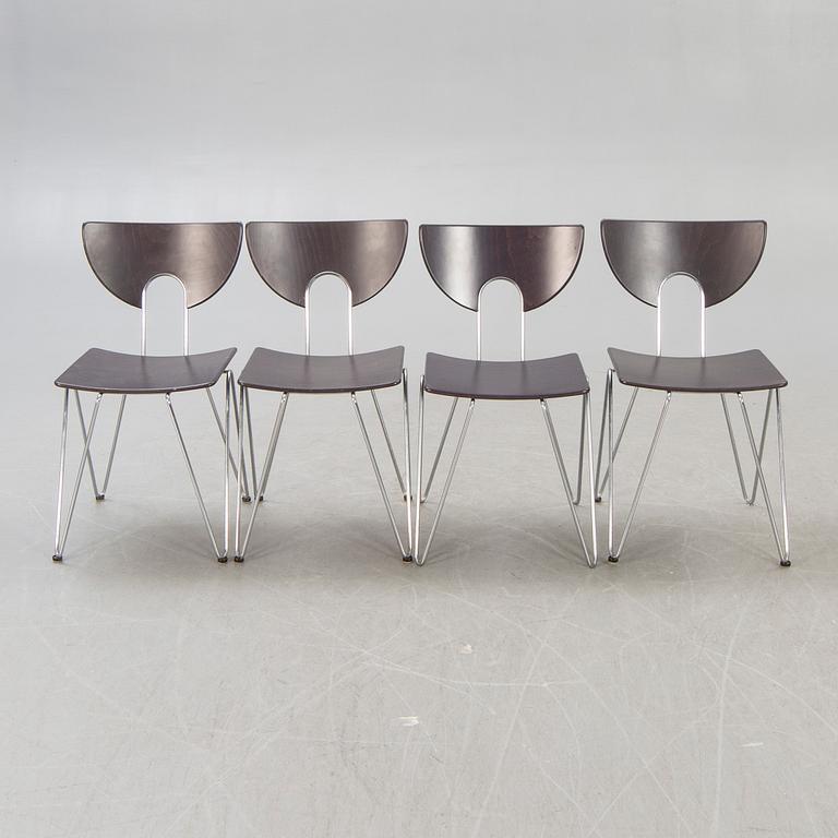 Walter Leeman, a set of five Mikado chairs for Kusch Co Germany 1979.