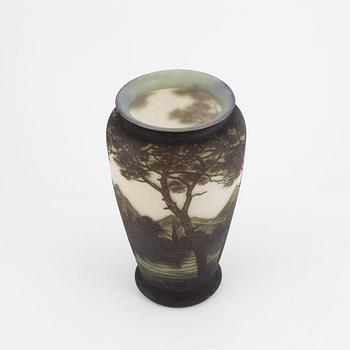 Vase, glass, signed by Richard, 20th century.