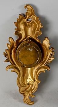 VÄGGPENDYL, förgylld brons, rokokostil, Frankrike, 1800-/1900-tal.