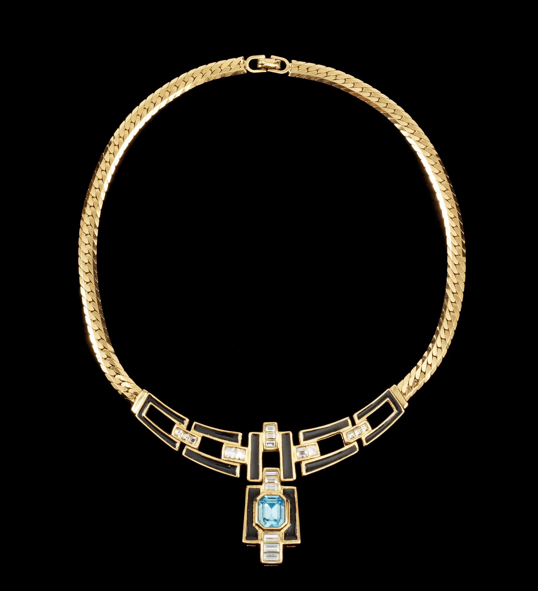 A necklace by Christian Dior.