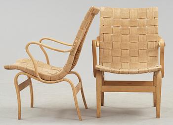 FÅTÖLJER, ett par, "Eva", Bruno Mathsson.