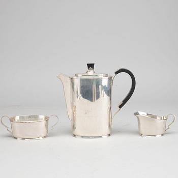 A THREE PIECES SILVER COFFEE SERVICE.