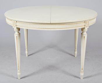 MATSALSMÖBEL, 9 del, gustaviansk stil, 1900-talets andra hälft, enligt uppgift tillverkad av Chamberts Möbelverkstad.