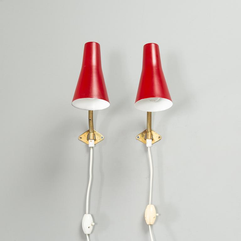 A pair of wall lamps, mid-20th century.