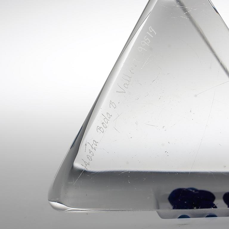 SKULPTUR GLAS, Bertil Vallien, Kosta boda, signerad.