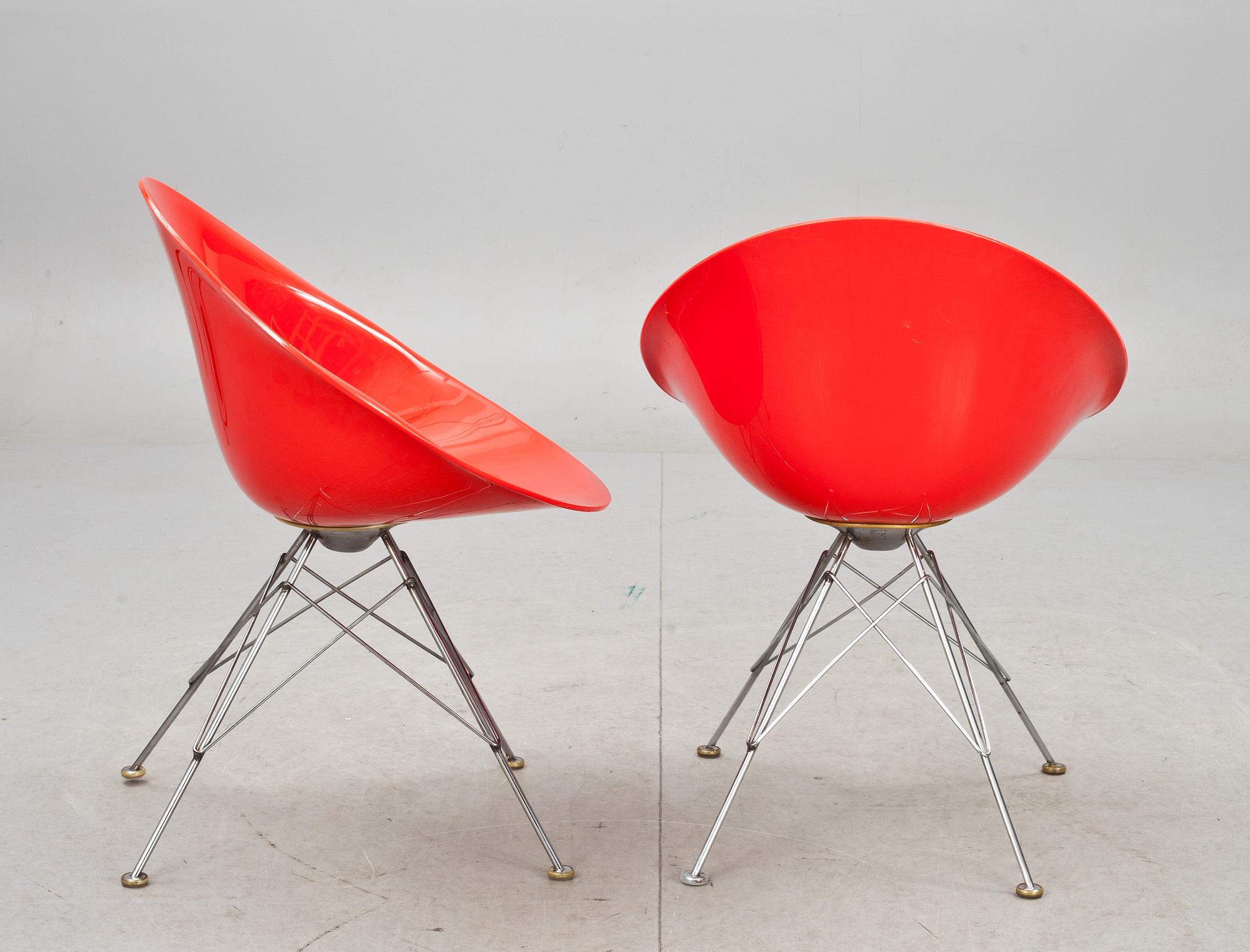 STOLAR, "Ero", 2 st, Philippe Starck för Kartell, märkta.