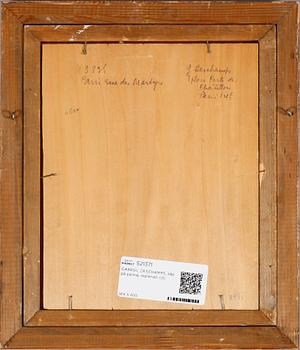 GABRIEL DESCHAMPS, olja på pannå, signerad.