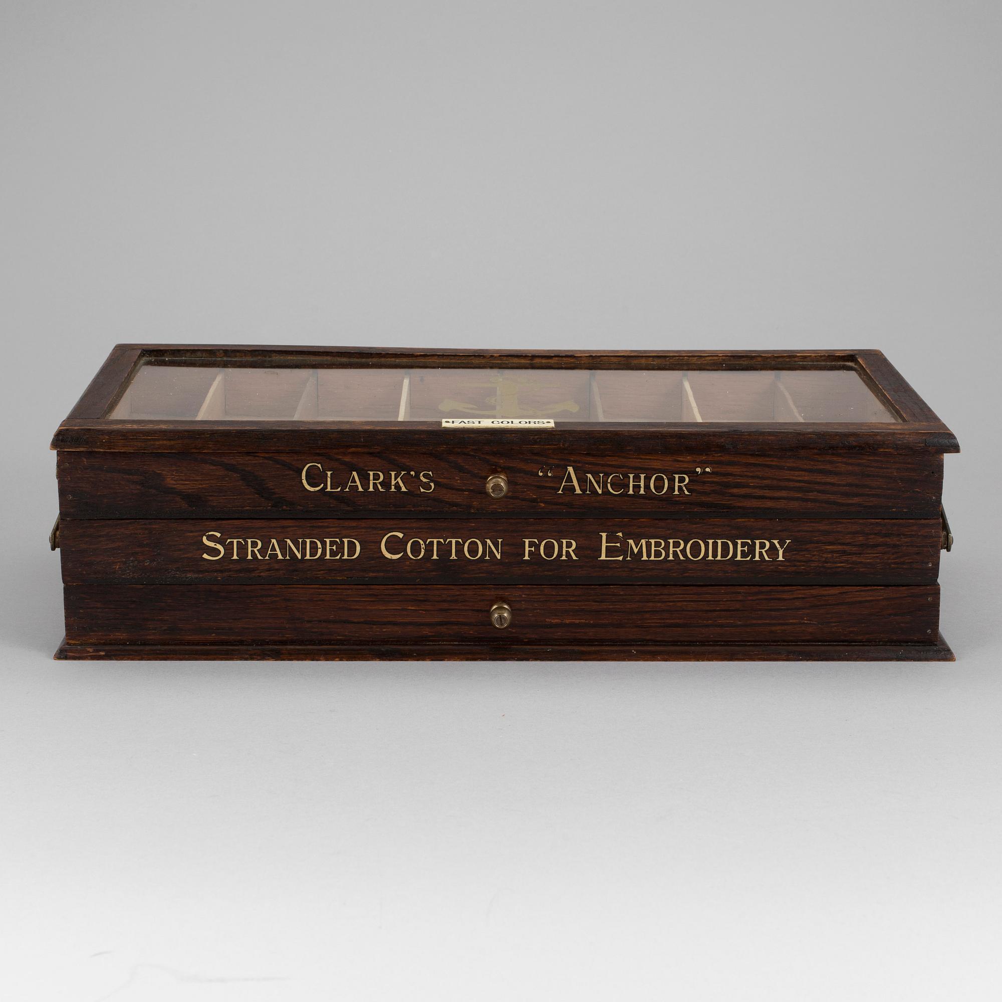 A sewing box, Clarks "Anchor" Soft Embroidery", early 1900s.