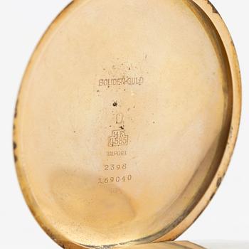 Pocket watch, H. Runsten Stockholm, lever escapement, including a ring in 18K gold.