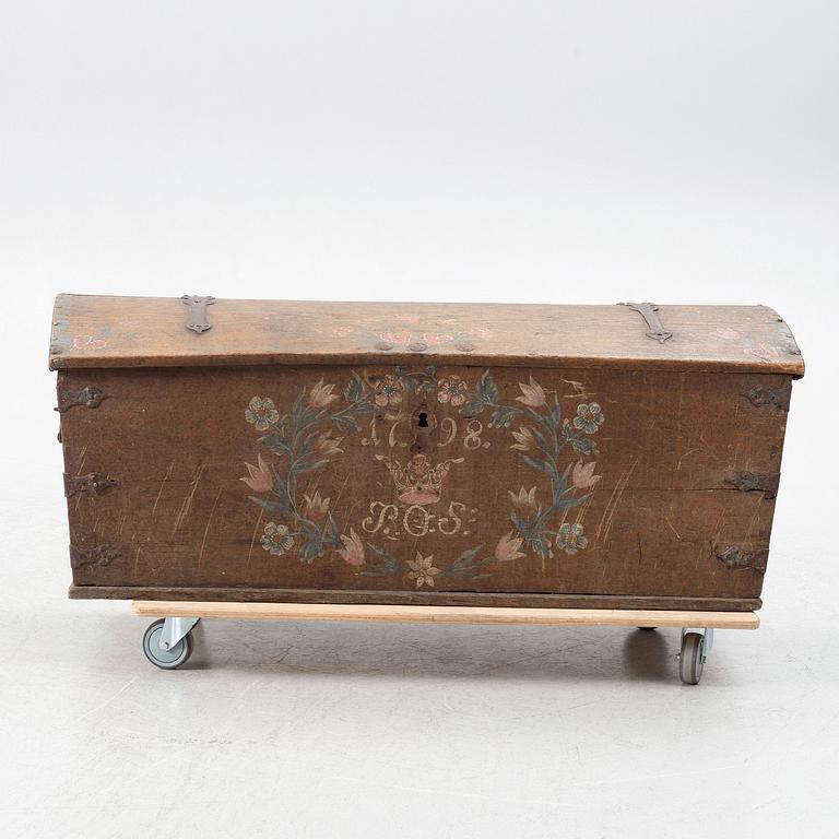 A swedish wooden chest, dated 1798.