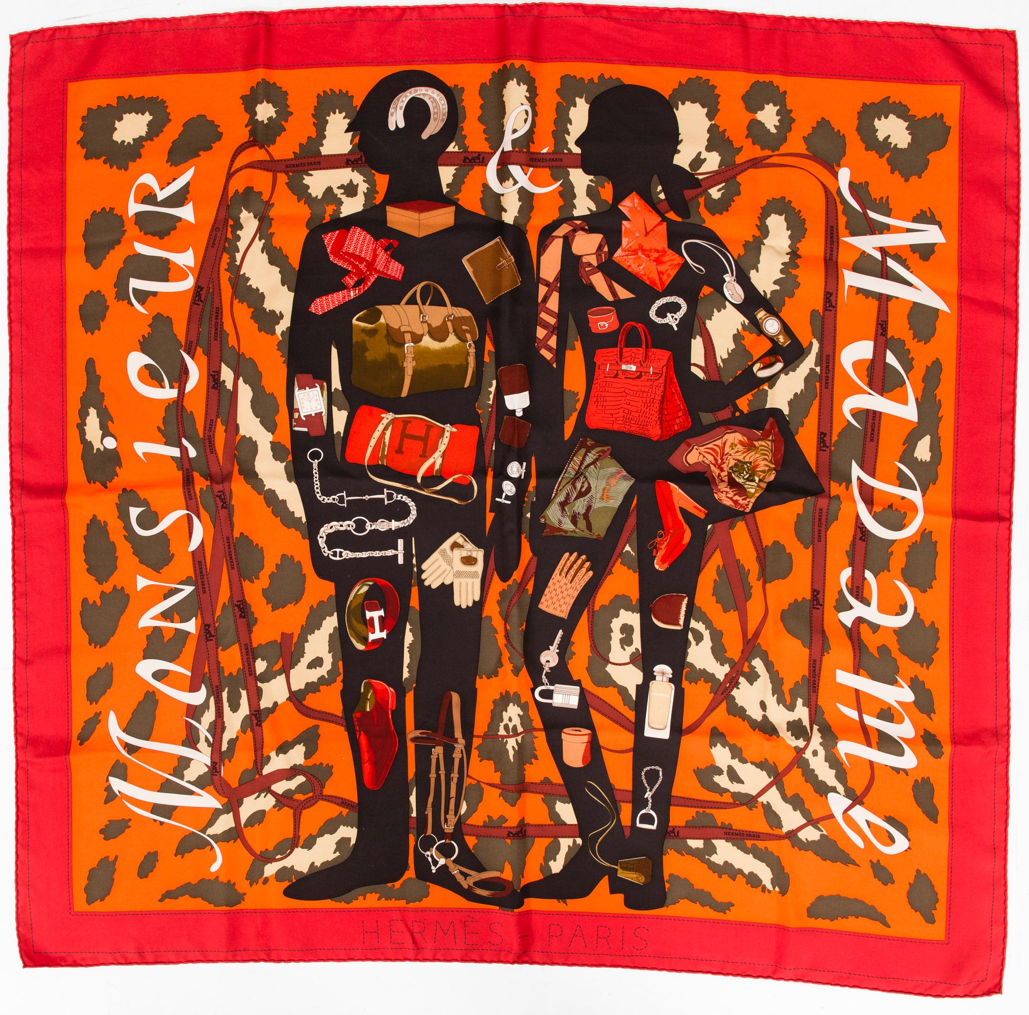 HERMÈS, TVÅ SIDENSCARFAR, "Monsieur et Madame II".