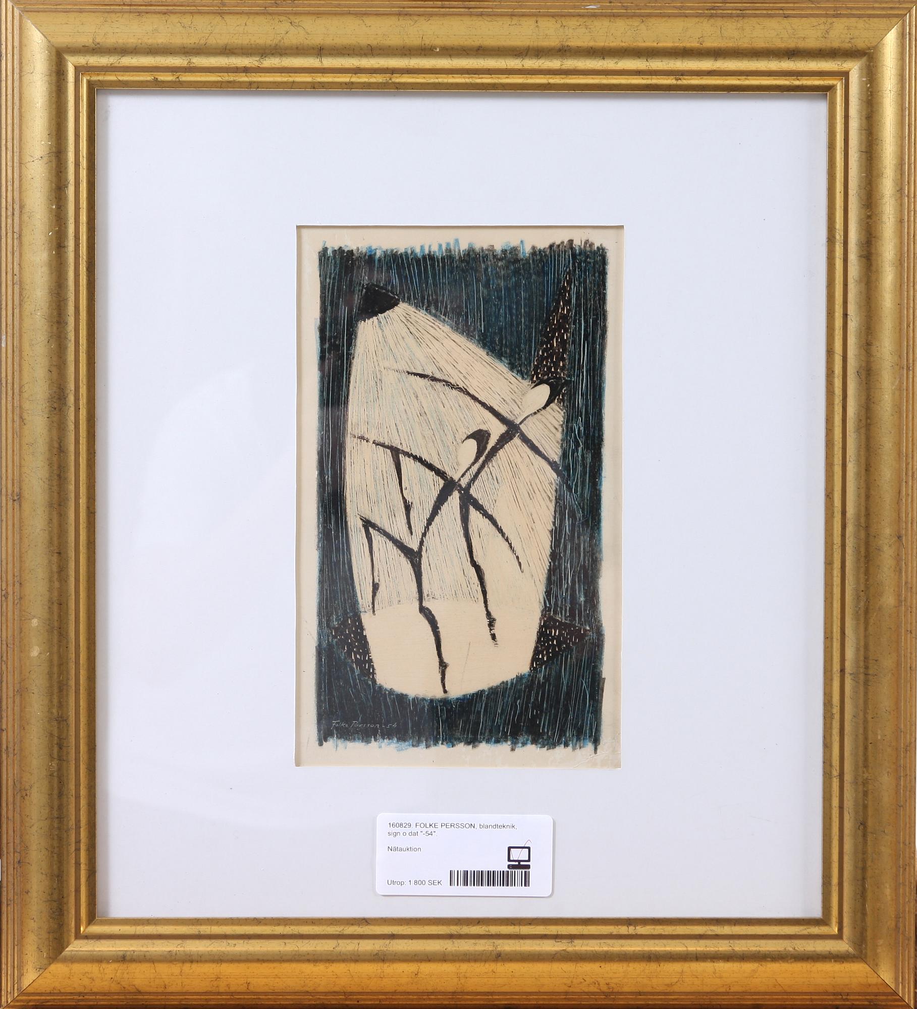 FOLKE PERSSON, blandteknik, sign o dat "-54".