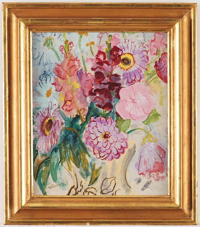 Isaac Grünewald, Blomsterstilleben med astrar och gladioli.