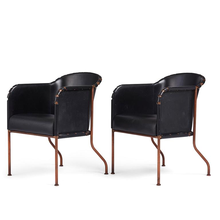 Mats Theselius, a pair of 'Ambassad' easy chairs, Källemo, Sweden, post 1999.