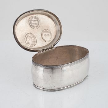 A Swedish Silver Sugar Caddy, mark of Johan Carlsson, Norrköping 1824.