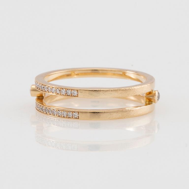 Sophie Bille Brahe, Ring 14K guld "Mars" med runda briljantslipade diamanter.