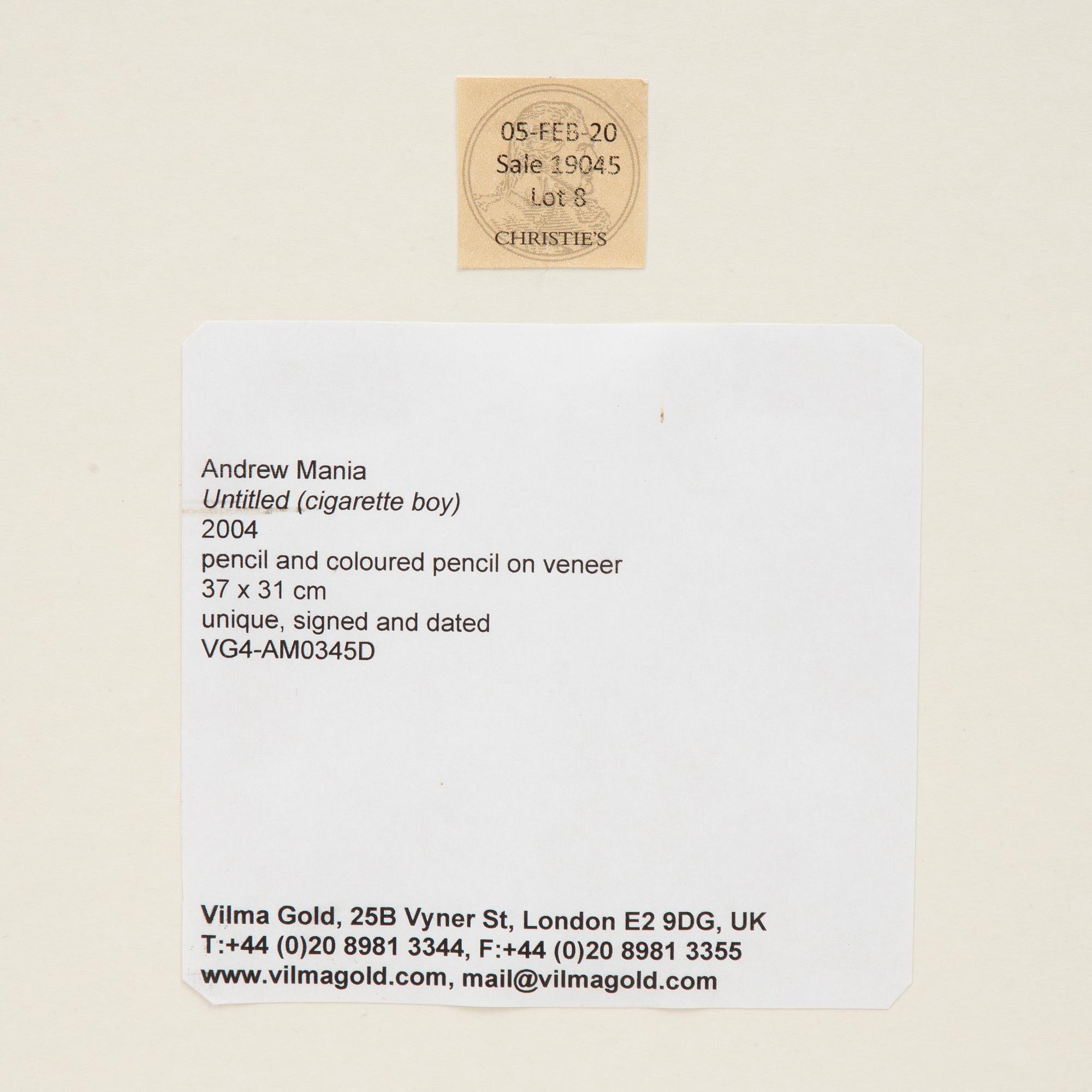 Andrew Mania, Untitled (cigarette boy).