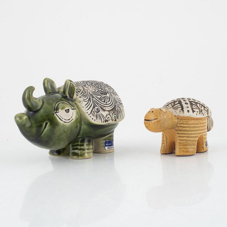 Lisa Larson, two figurines from the 'Jura' series, Gustavsberg, 1971-77.