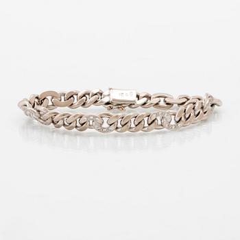 Armband pansarlänk 18K vitguld och briljanter ca 0,72 ct Hellströms guld 2003.