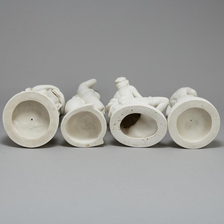 FOUR PARIAN FIGURES, Gustafsberg ca 1900.