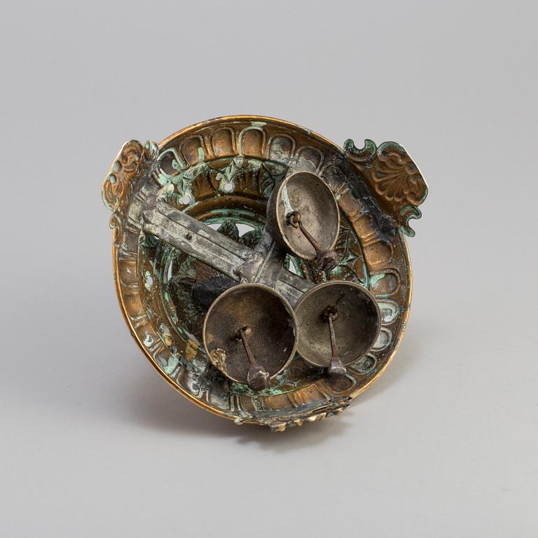 LITURGISK KLOCKA, mässing, 1800-tal.