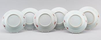 A set of six famille rose dishes, Qing dynasty, Qianlong (1736-95).