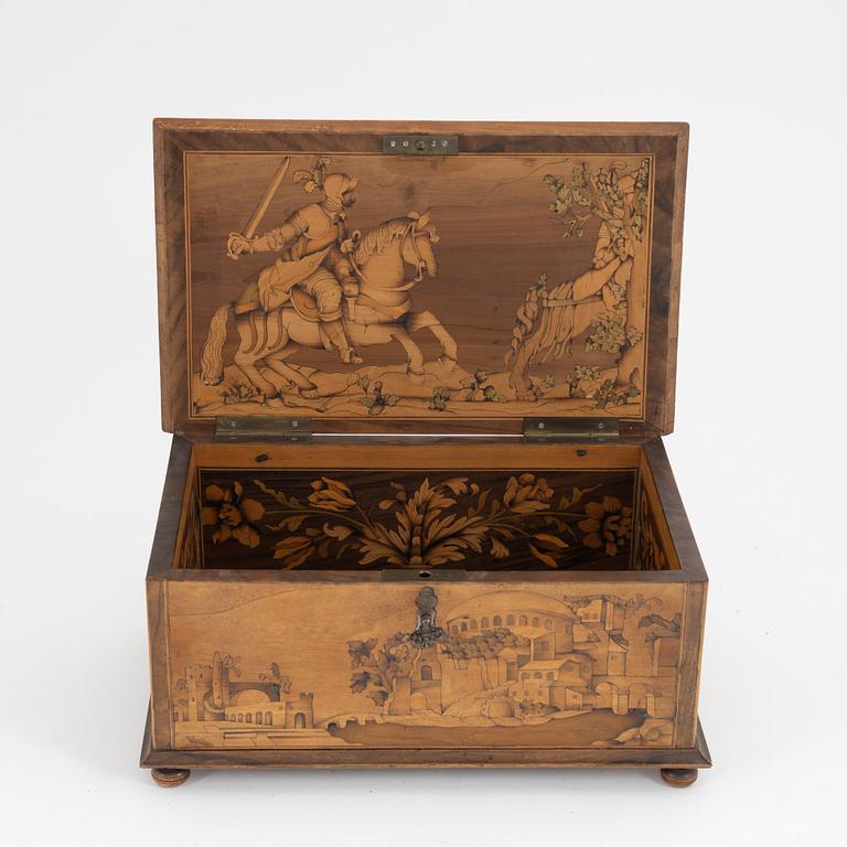 A wooden baroque and baroque style box, 17th-19th century.
