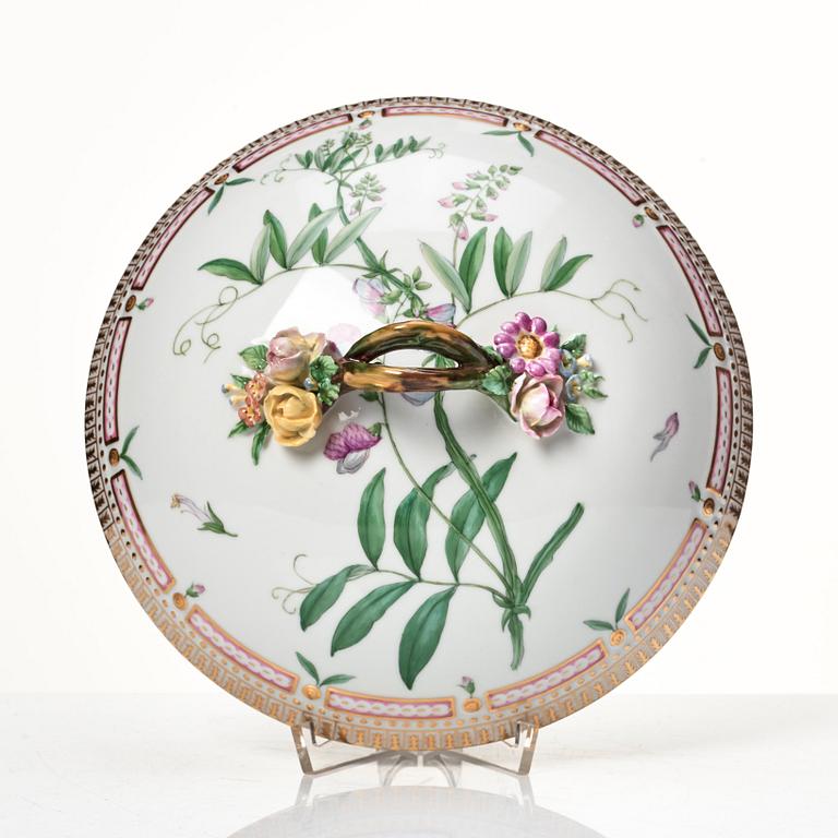 A Royal Copenhagen 'Flora Danica' vegetable tureen with cover, Denmark, 20th Century.