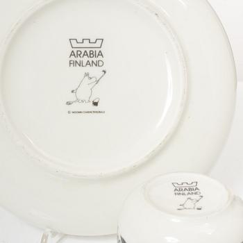 Arabia, Moomin mugs, plates and a jug, 7 pieces, porcelain, Finland.