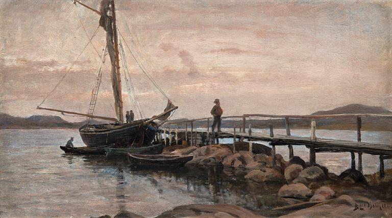 Berndt Lindholm, BOATS AT THE JETTY.