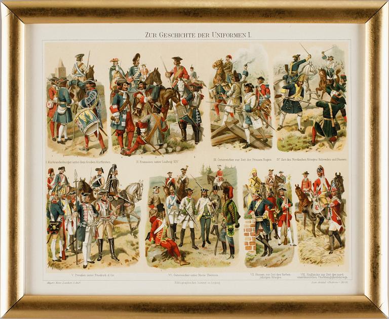 LITOGRAFIER, 8 st, kromotryck, Meyer, 1896.