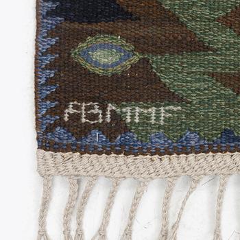 Barbro Nilsson, a carpet, 'Tånga brun och grön', tapestry weave, c. 286 x 186 cm, signed AB MMF BN.
