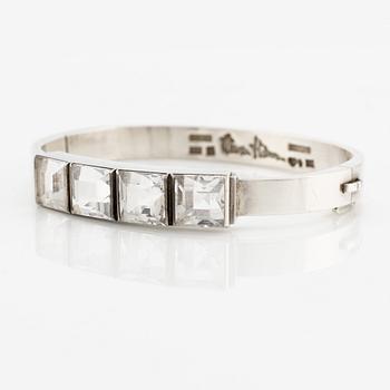 Wiwen Nilsson, a sterling silver bangle with step-cut rock crystal, Lund 1964.
