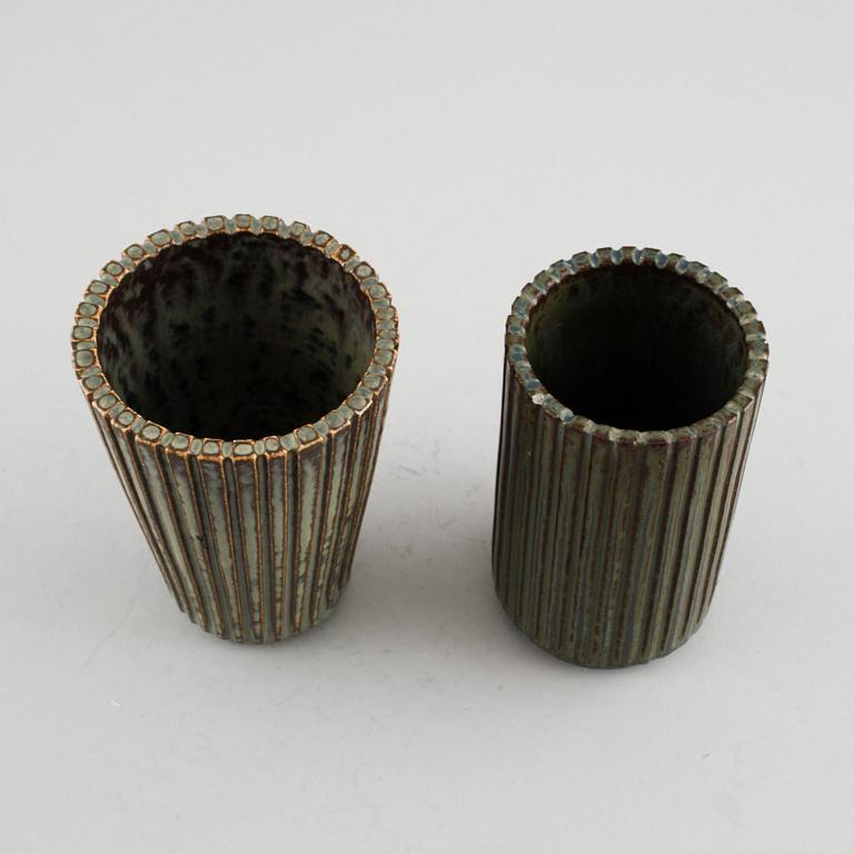 Two stoneware vases by Arne Bang, Denmark, second half of the 20th century.